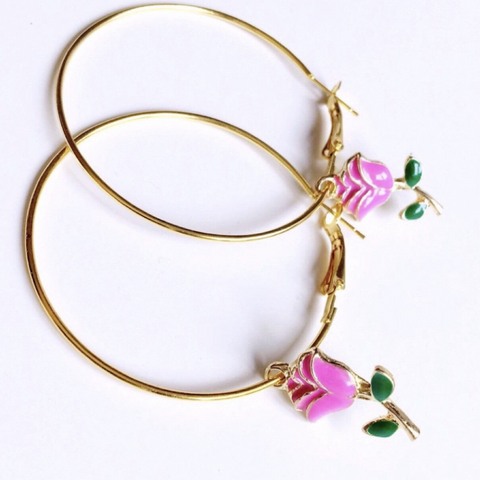 ROSE LARGE HOOP EARRINGS