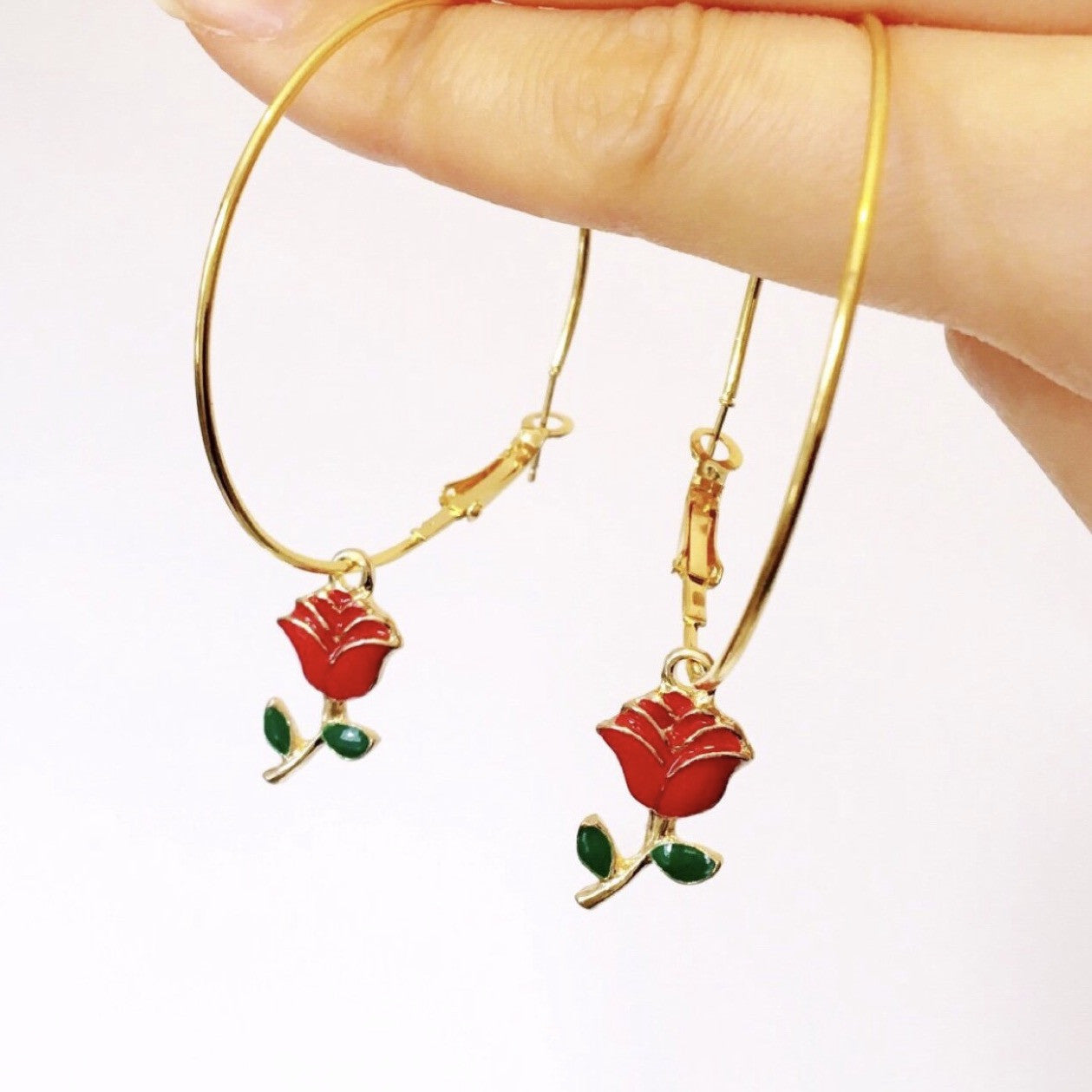 ROSE LARGE HOOP EARRINGS