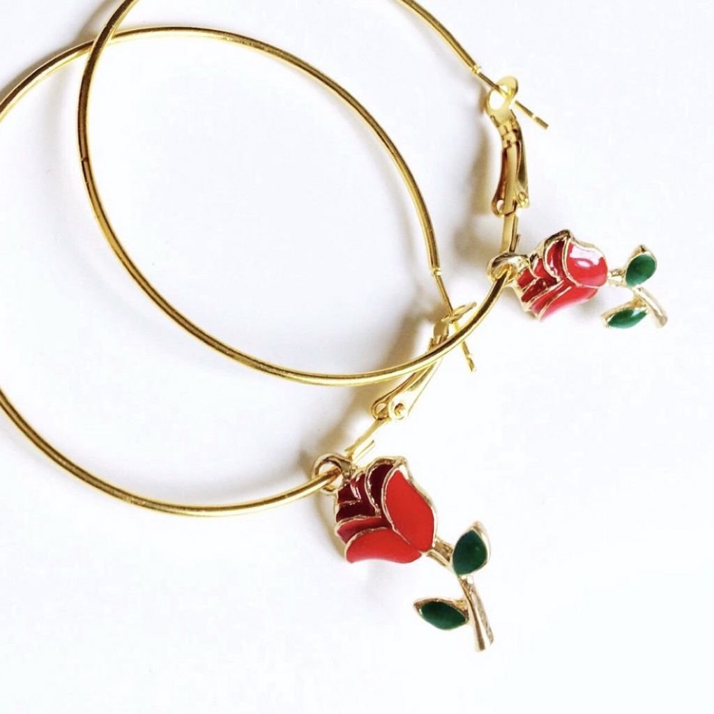 ROSE LARGE HOOP EARRINGS