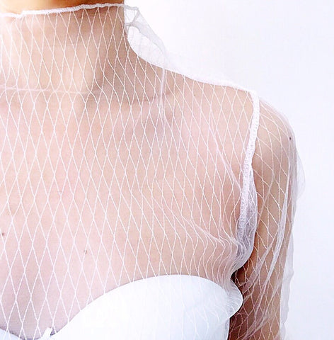RHOMBUS LONG SLEEVES MESH TOP