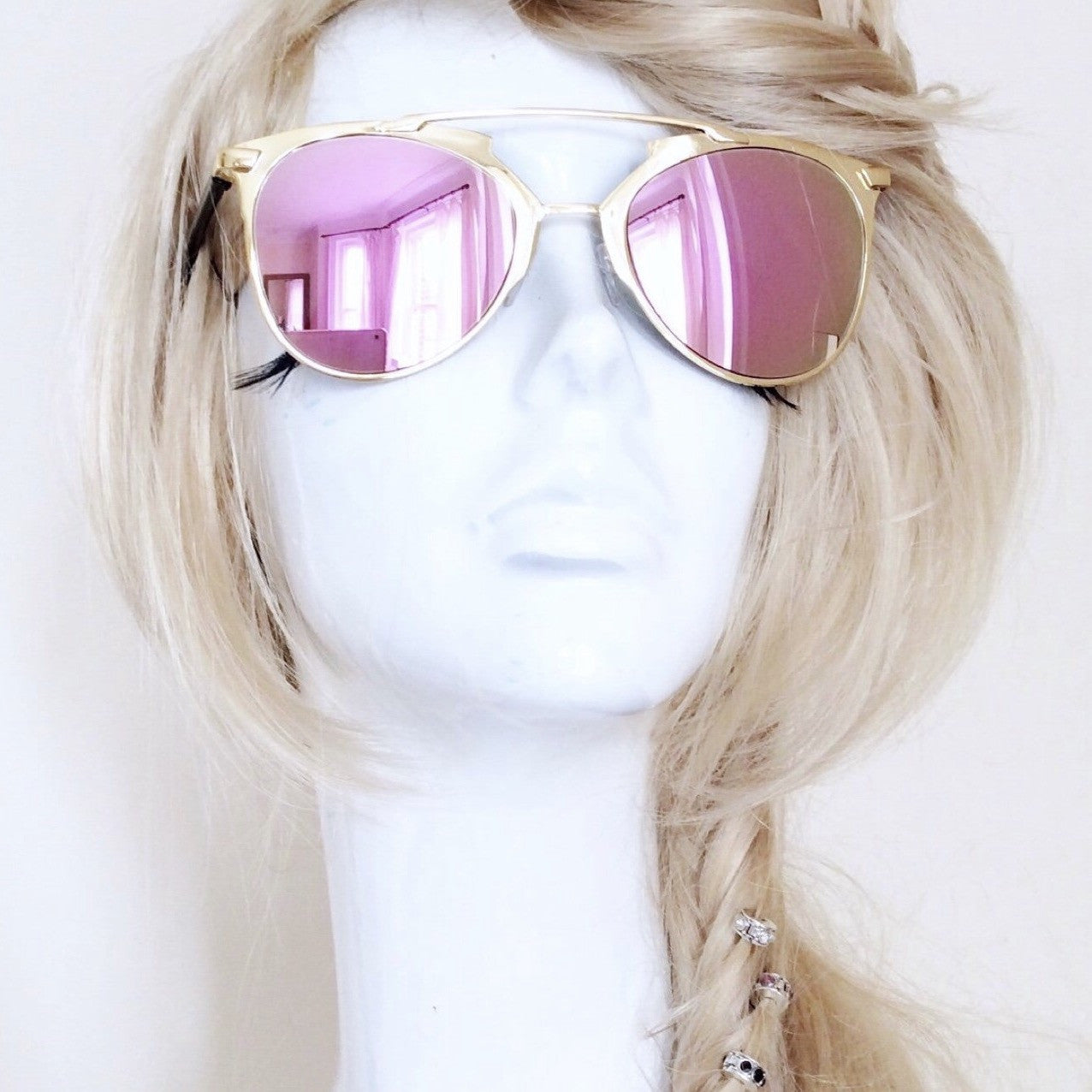 VINTAGE GOLD FRAME MIRROE LENS SUNGLASSES