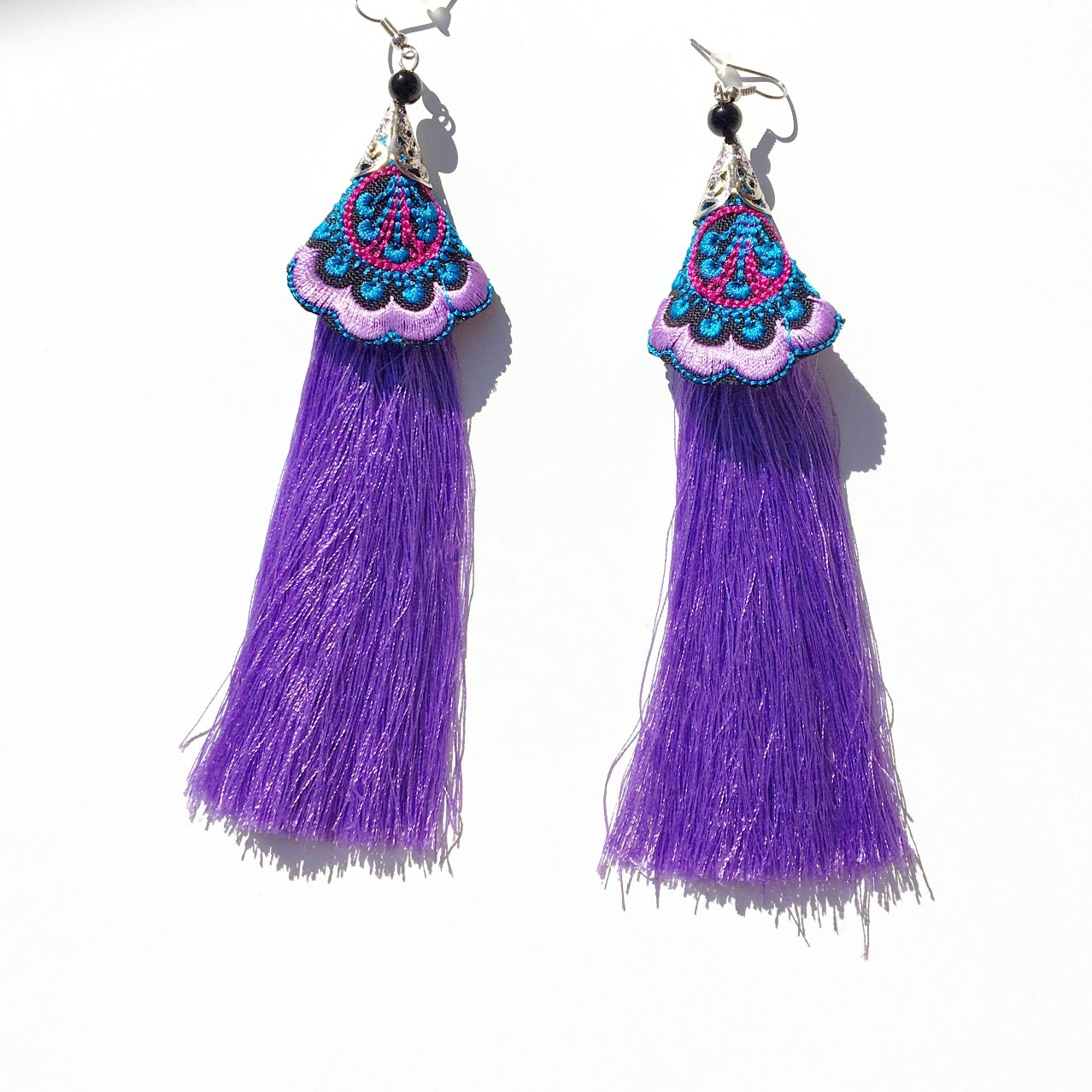 TRIBAL TASSEL LONG EARRINGS