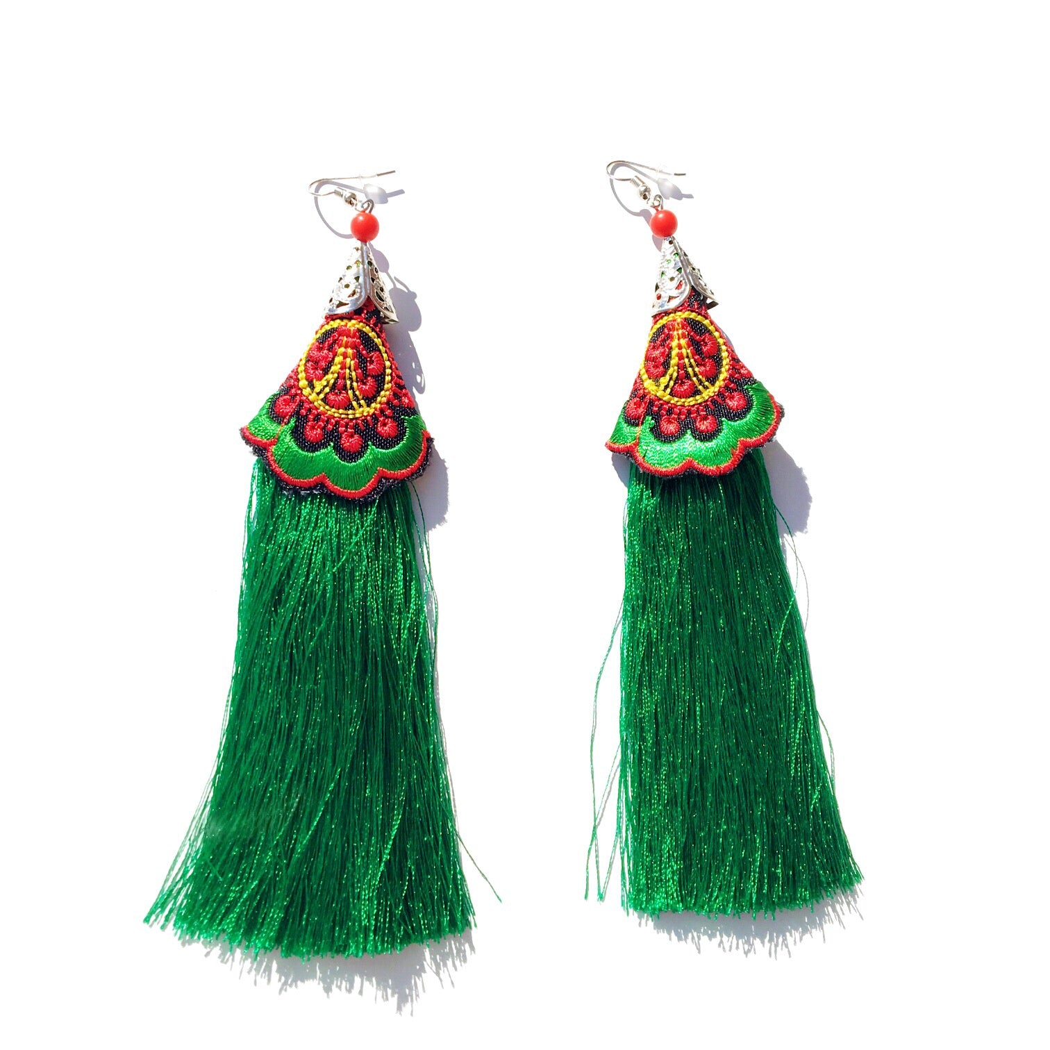 TRIBAL TASSEL LONG EARRINGS