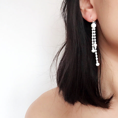 DIAMANTÉ LONG PENDANT EARRINGS