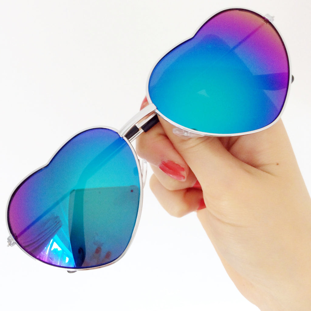 HEART MIRROR LENS SUNGLASSES