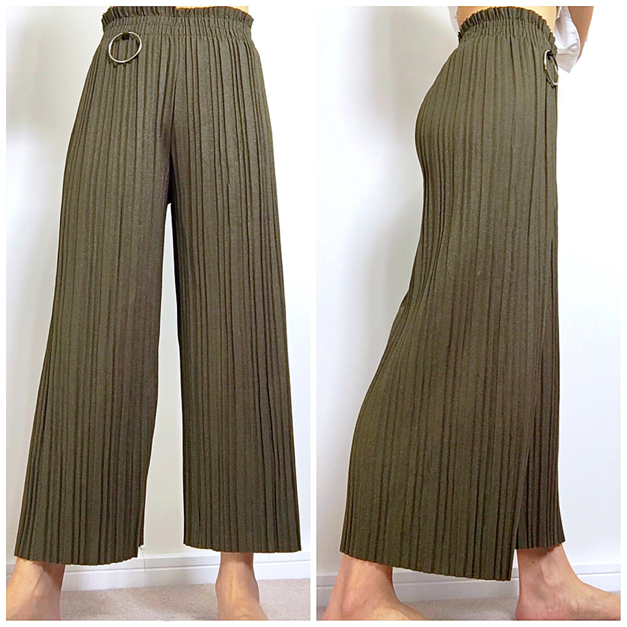 SIDE RING SHIMMER PLEATED TROUSERS