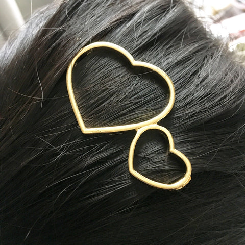 DOUBLE LOVE HEART HAIR CLIPS