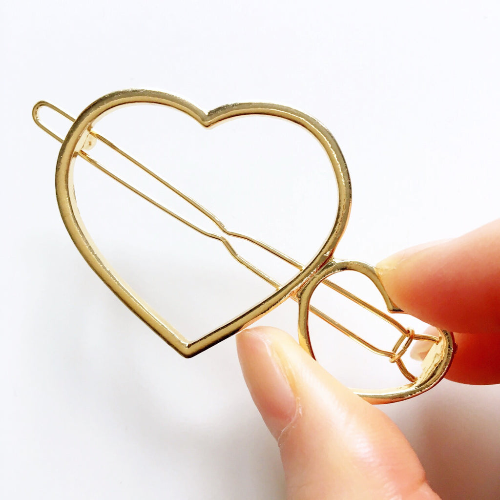 DOUBLE LOVE HEART HAIR CLIPS