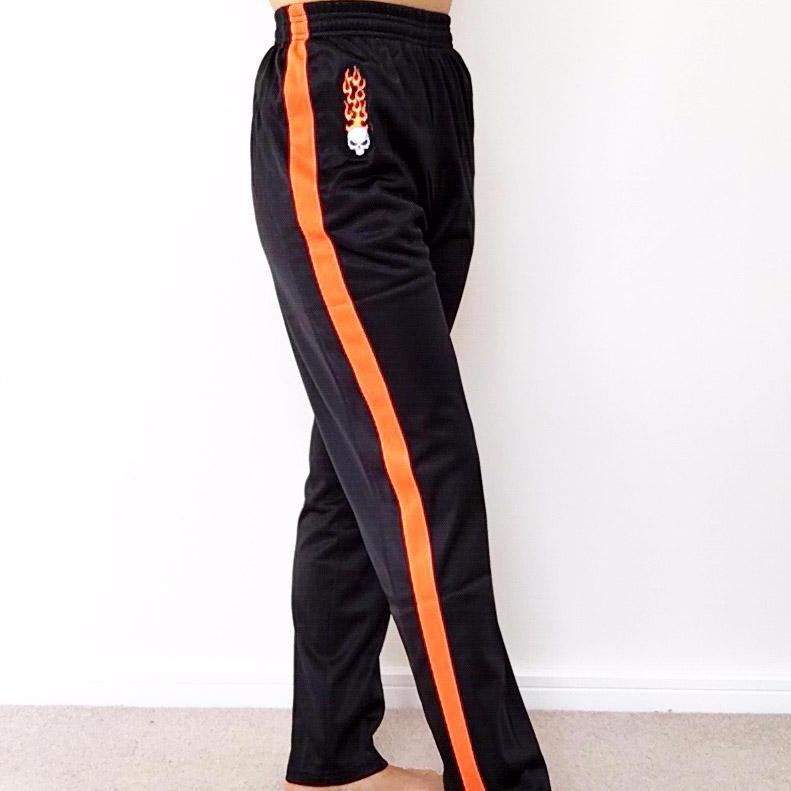 FLAME ORANGE STRIPE BLACK TRACKSUIT