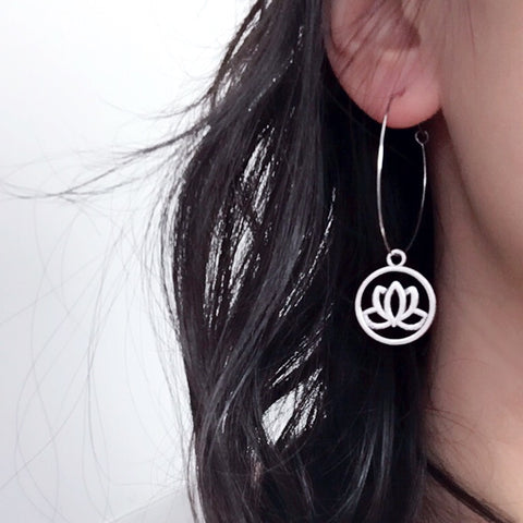 LOTUS HOOP EARRINGS