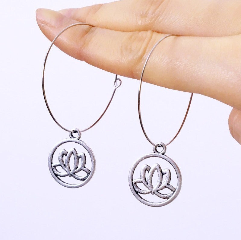 LOTUS HOOP EARRINGS