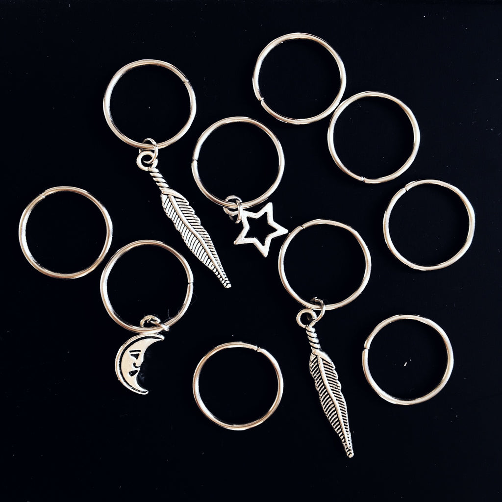 LEAF STAR MOON FESTIVAL HAIR RINGS SET