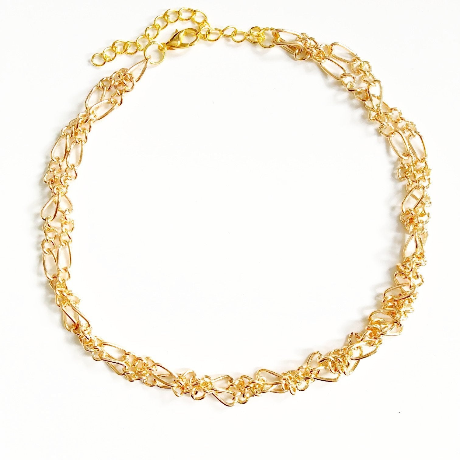 DOUBLE CHAINS CHOKER NECKLACE