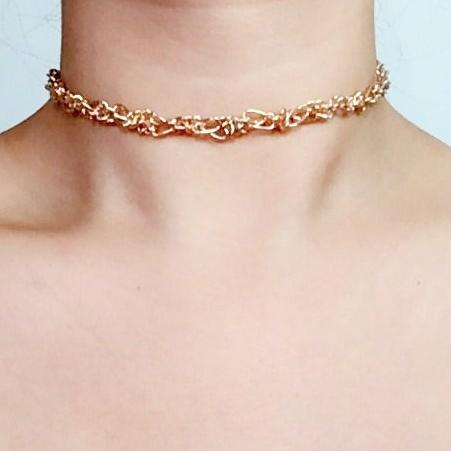 DOUBLE CHAINS CHOKER NECKLACE