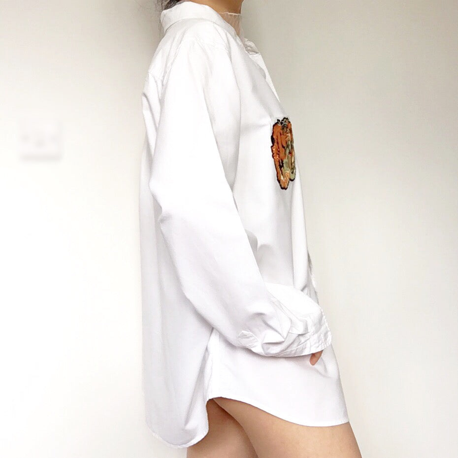 UNISEX TIGER WHITE LONG SLEEVES SHIRT TOP