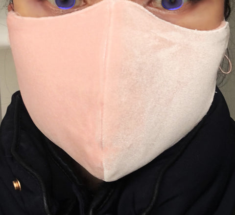 BASIC VELVET 2 LAYERS WITHOUT FILTER POCKET NON MEDICAL TAILOR MADE FACE MASK FOR  TEEN WOMEN LADIES MEN