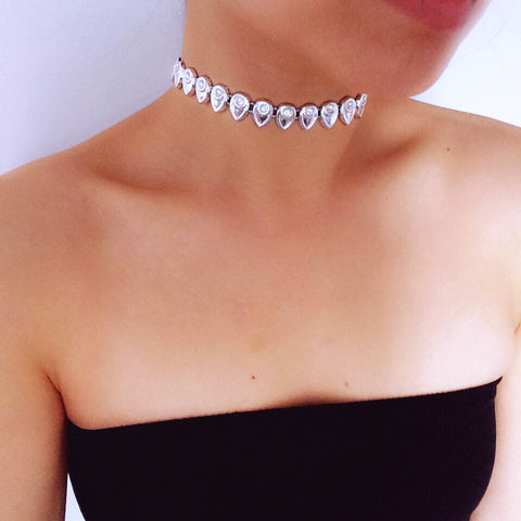 DROPLET DIAMANTE CHOKER NECKLACE