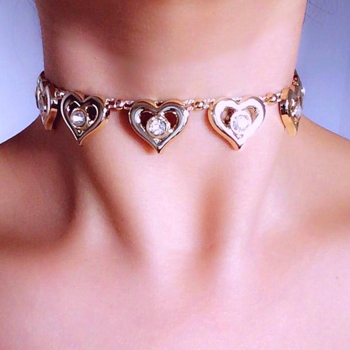 HEART DIAMANTE CHOKER NECKLACE