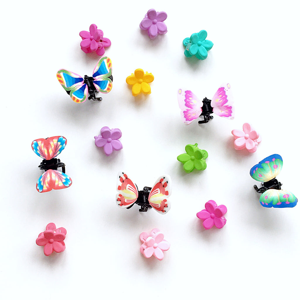 BUTTERFLY LITTLE FLORAL HAIR CLIPS