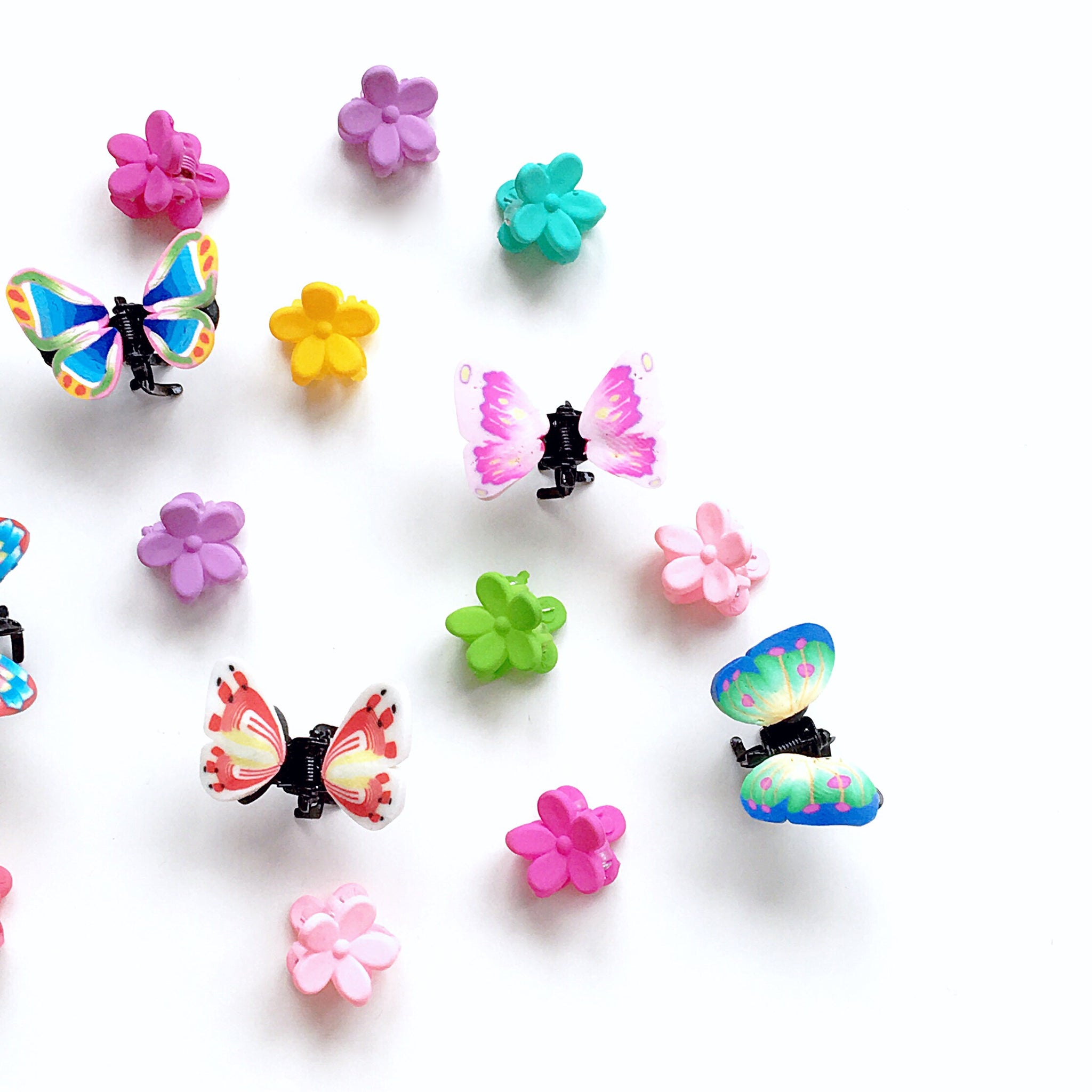 BUTTERFLY LITTLE FLORAL HAIR CLIPS