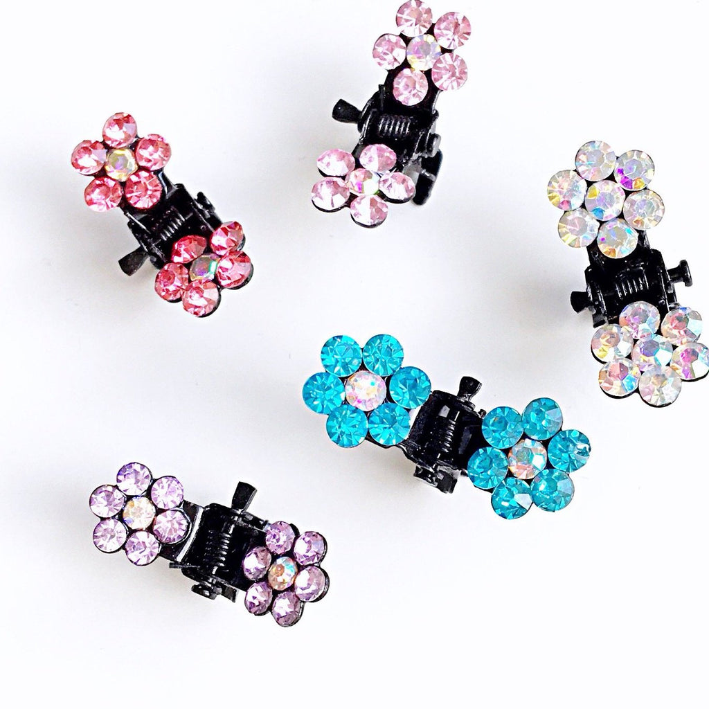 DIAMANTE FLORAL 90S Y2K HAIR CLIPS