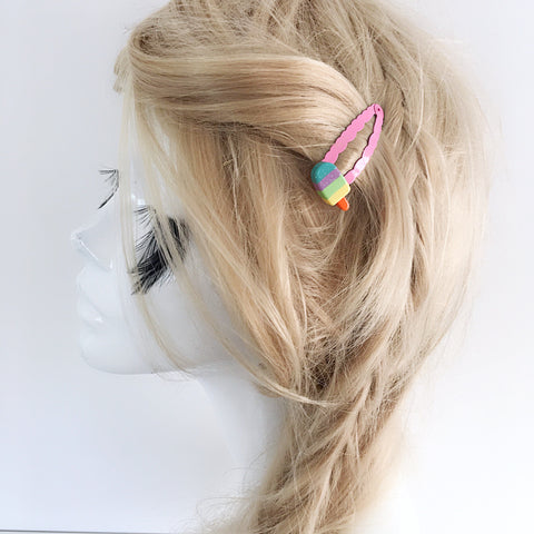 RAINBOW ICE CREAM HAIR CLIPS