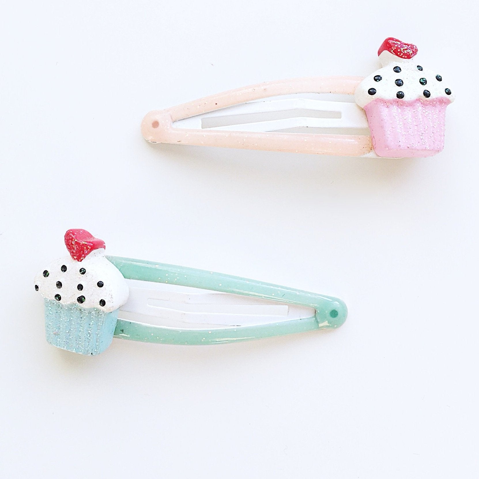 CUP CAKE GLITTER HAIR CLIPS