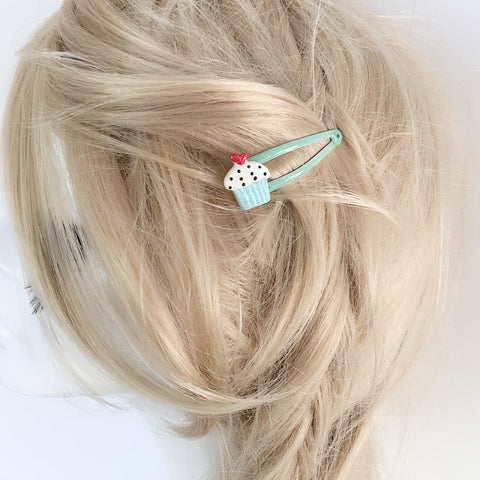 CUP CAKE GLITTER HAIR CLIPS