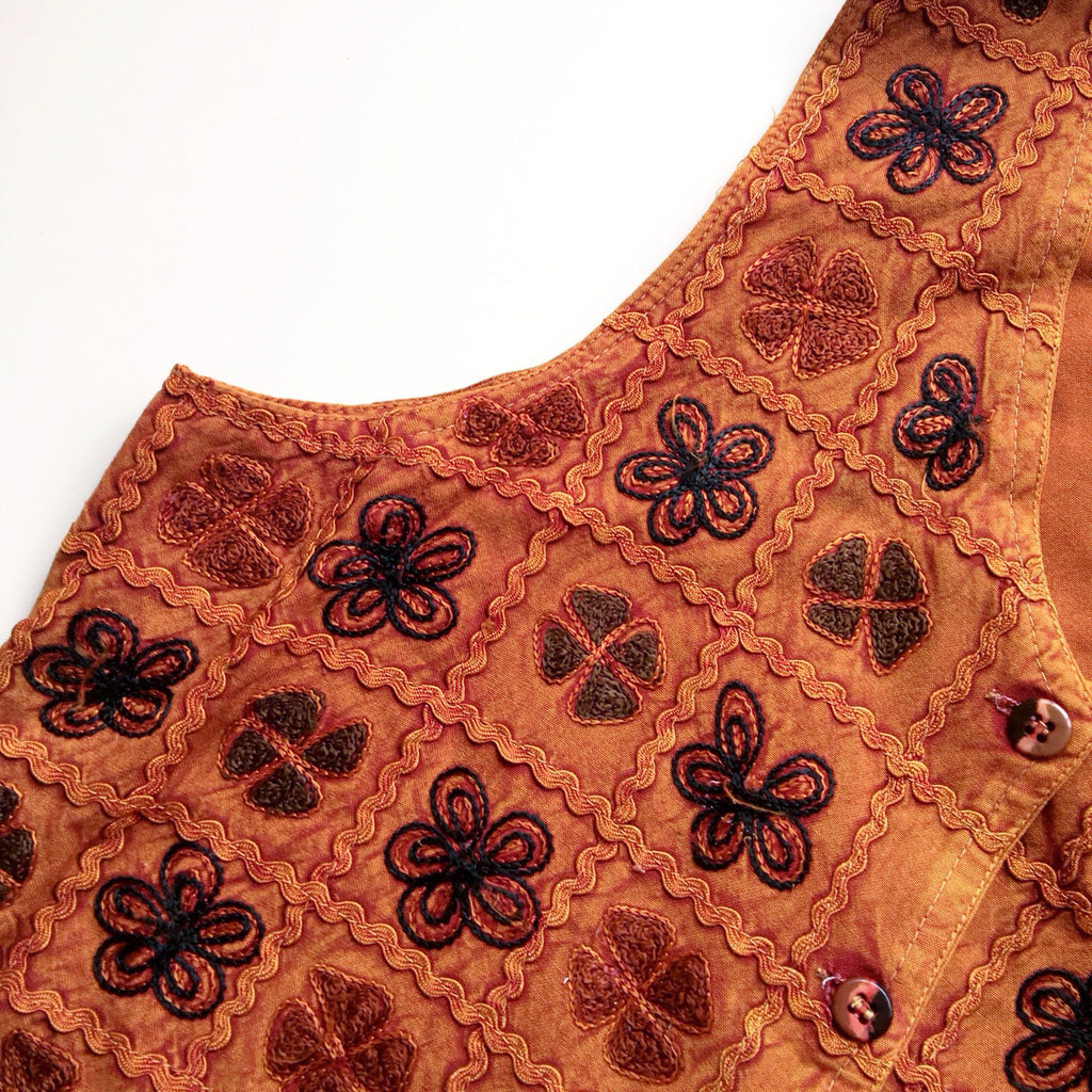 BOHO HIPPIE FLORAL EMBROIDERY VEST TOP