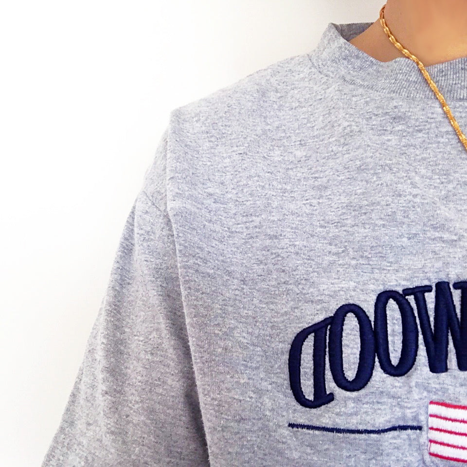 HOLLYWOOD CALIFORNIA GREY CROP TEE TOP