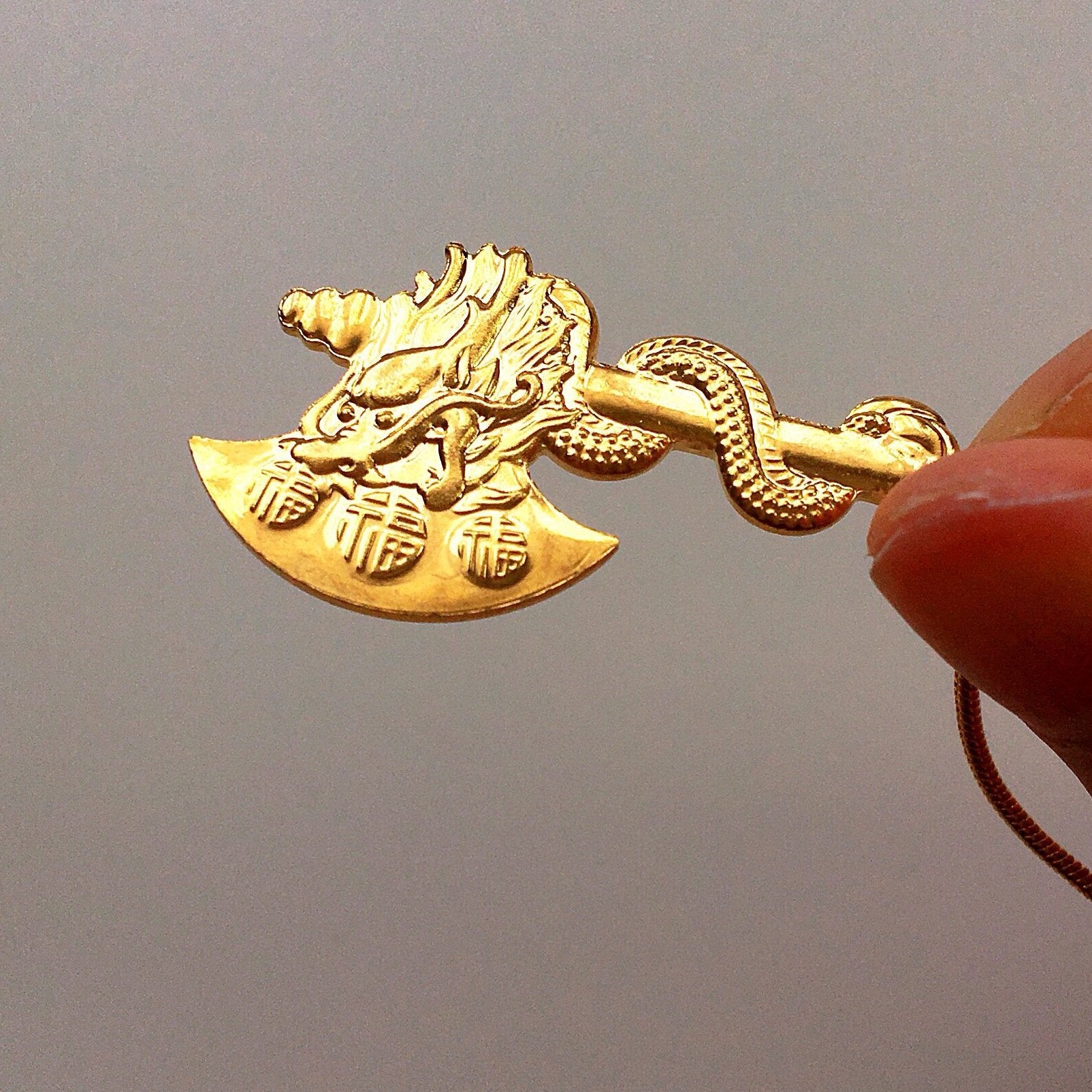 DRAGON AXE PENDANT NECKLACE