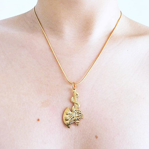 DRAGON AXE PENDANT NECKLACE