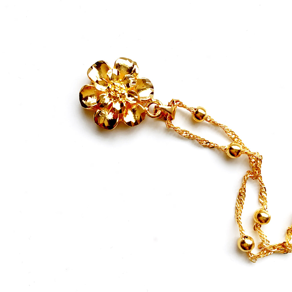 FLORAL PENDANT BALL CHAIN NECKLACE