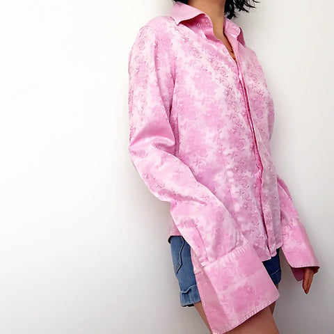 PINK ROSE LONG SLEEVES SHIRT TOP