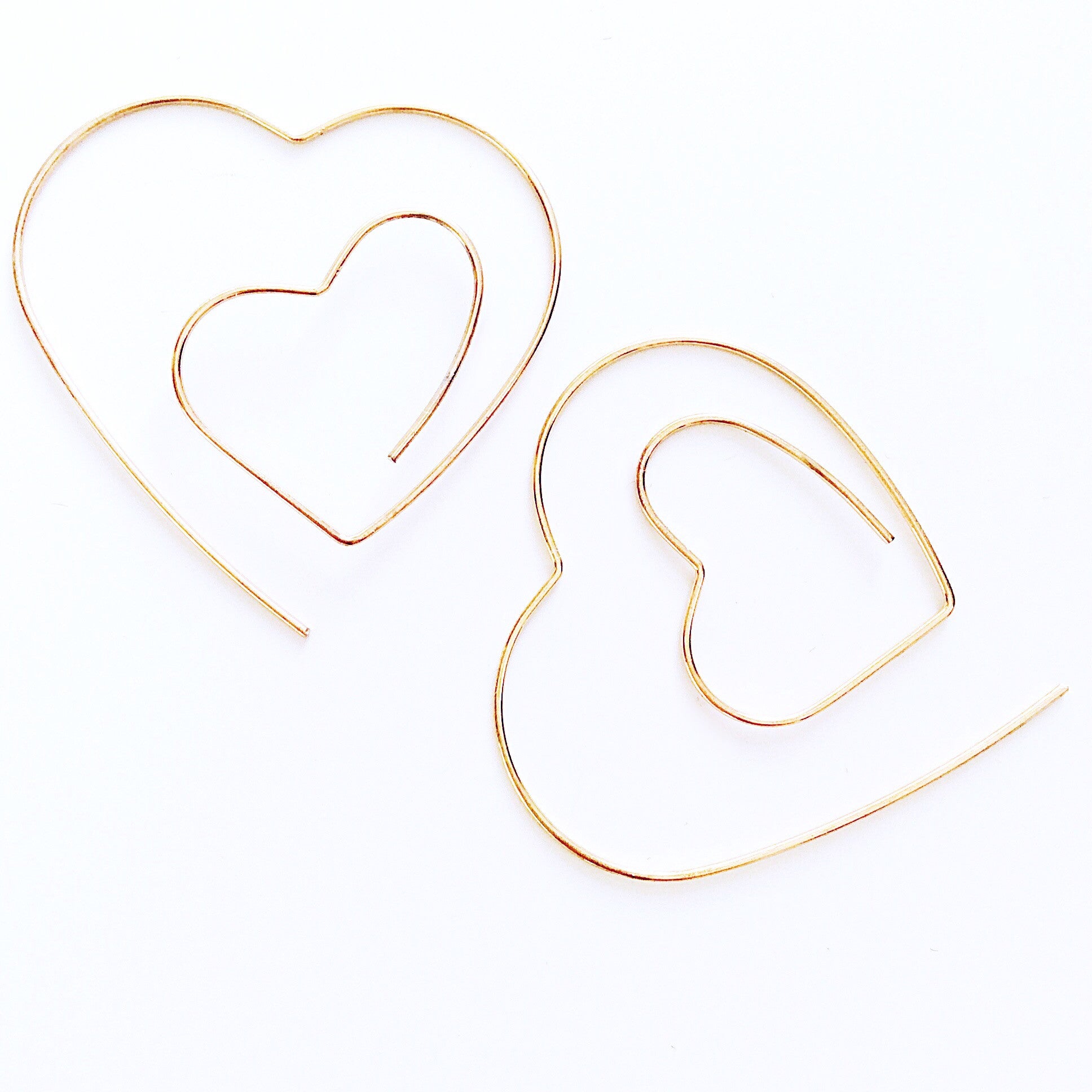 DOUBLE HEART HOOP EARRINGS