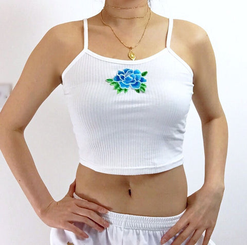FLORAL CROP CAMI VEST TOP