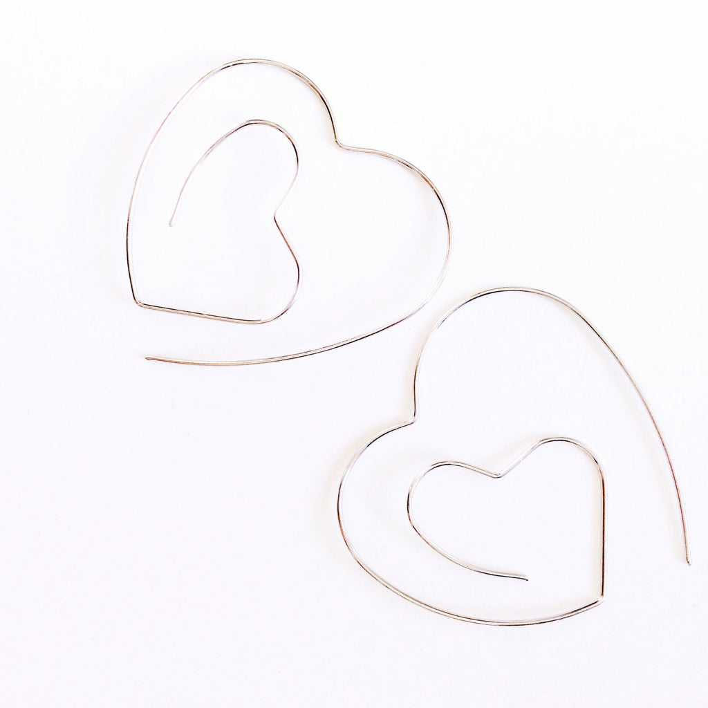 DOUBLE HEART HOOP EARRINGS