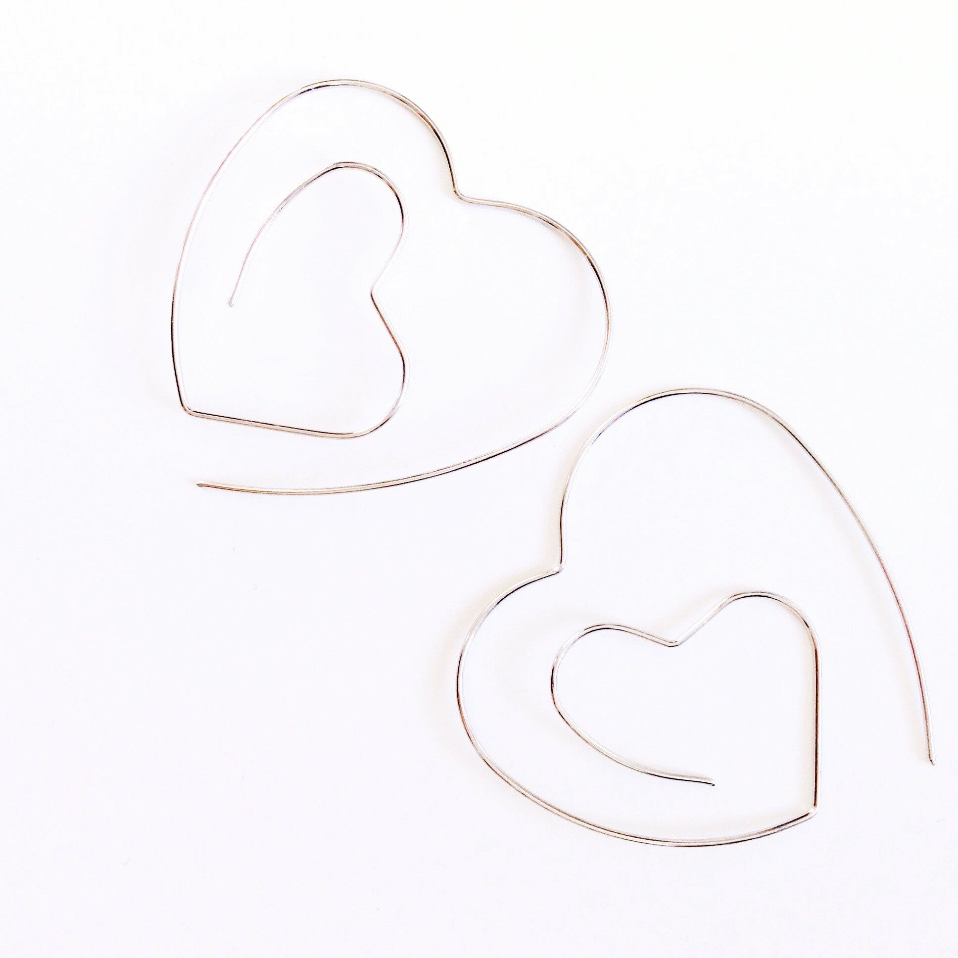 DOUBLE HEART HOOP EARRINGS
