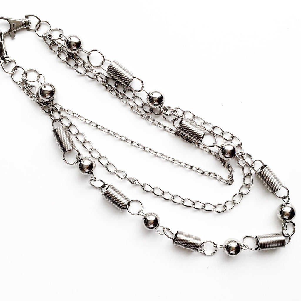 UNISEX BALL SPRING TRIPLE CHAINS TROUSERS BELT CHAIN