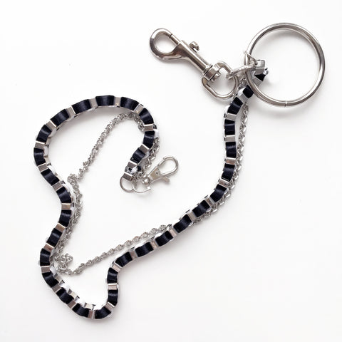 UNISEX LARGE RING TWO TONES DOUBLE CHAINS TROUSERS BELT CHAIN