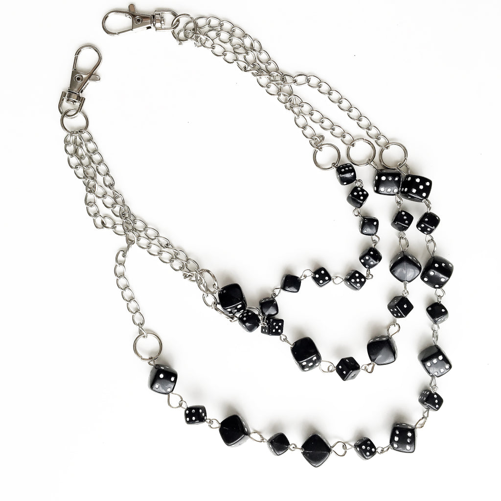 UNISEX DICES TRIPLE CHAINS TROUSERS BELT CHAIN