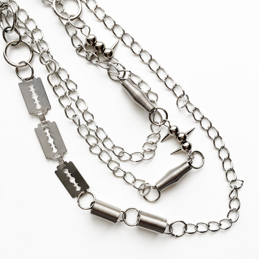 UNISEX RAZERS TRIPLE CHAINS TROUSERS BELT CHAIN