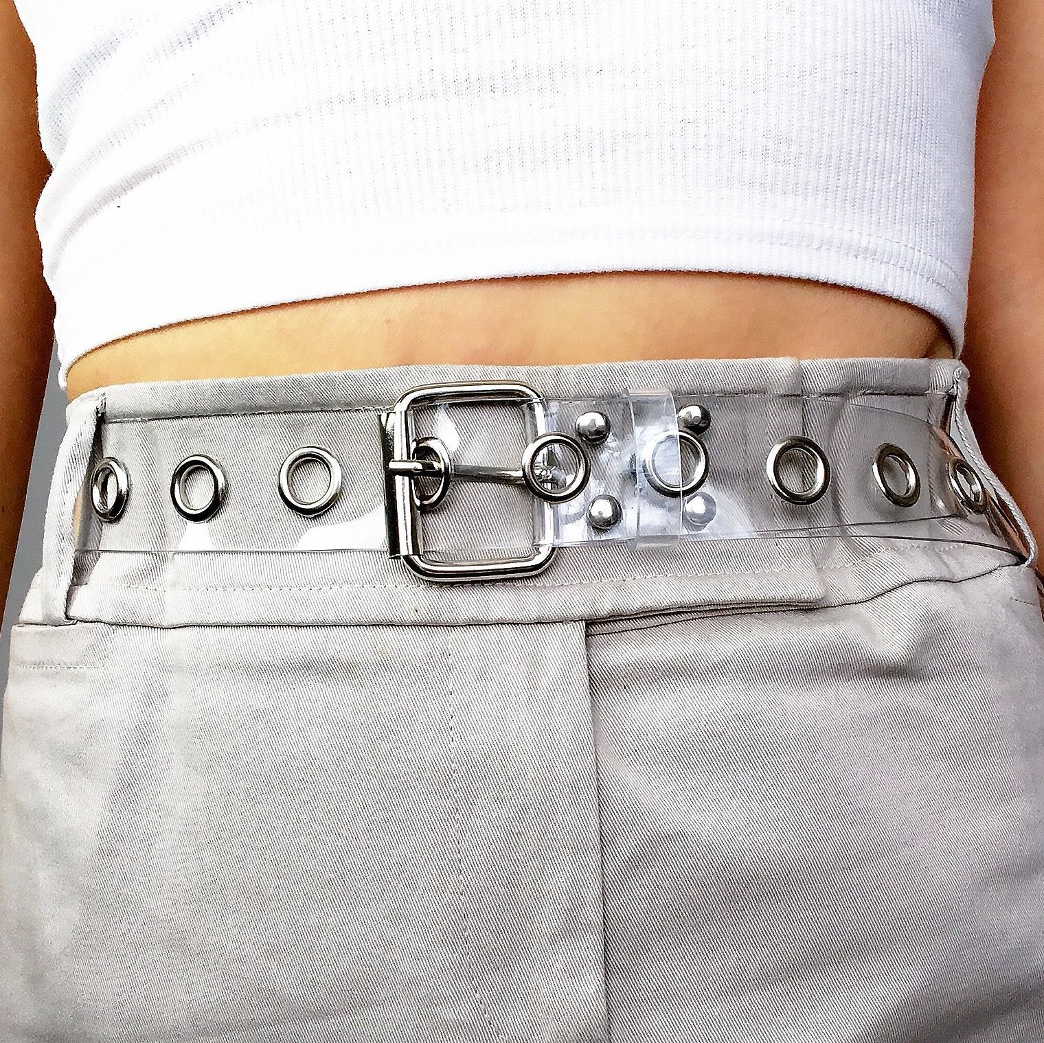 CLEAR EYELET BELT