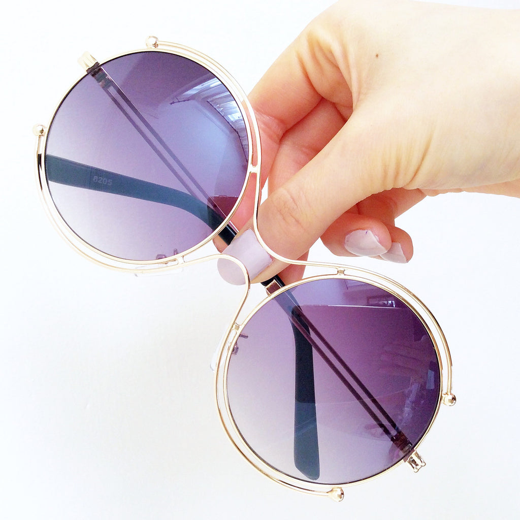 ROUND VINTAGE OVERSIZED SUNGLASSES