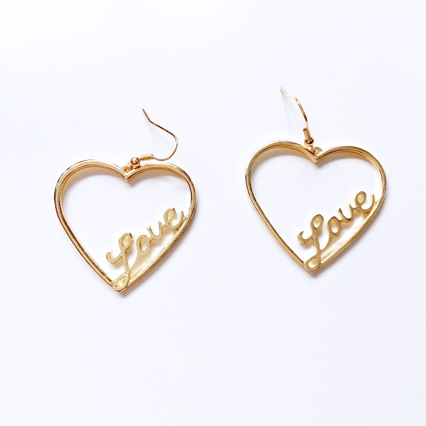LETTER LOVE HEART PENDANT EARRINGS
