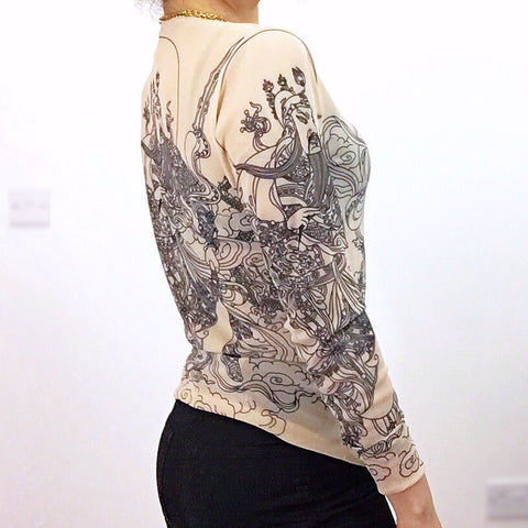 MONO TONE GODDESS MESH TOP