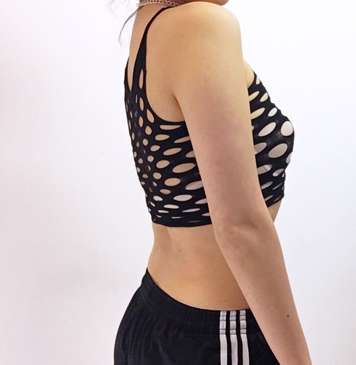 FISHNET VEST CROP MESH TOP