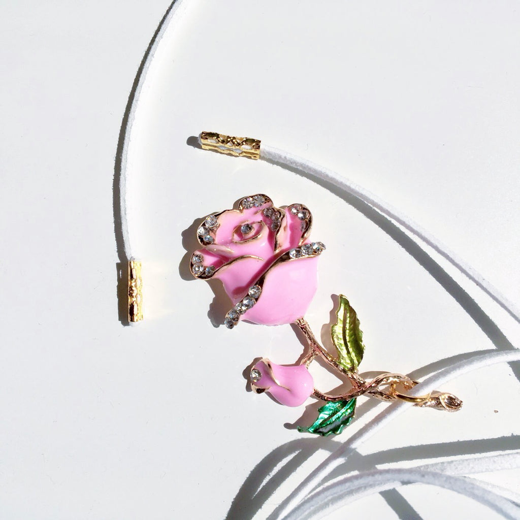 DIAMANTÉ ROSE CHOKER NECKLACE