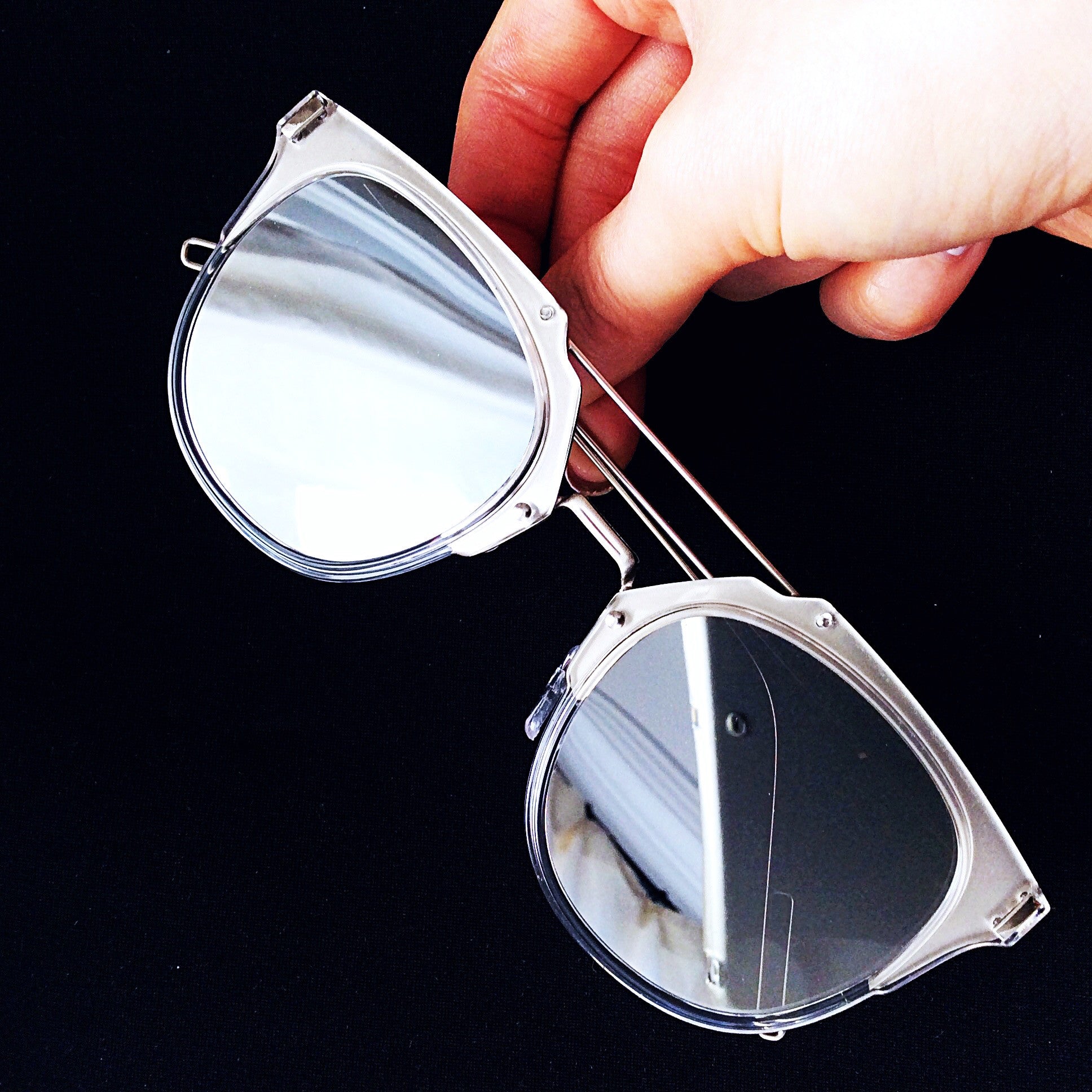 VINTAGE SILVER TOP MIRROR SUNGLASSES