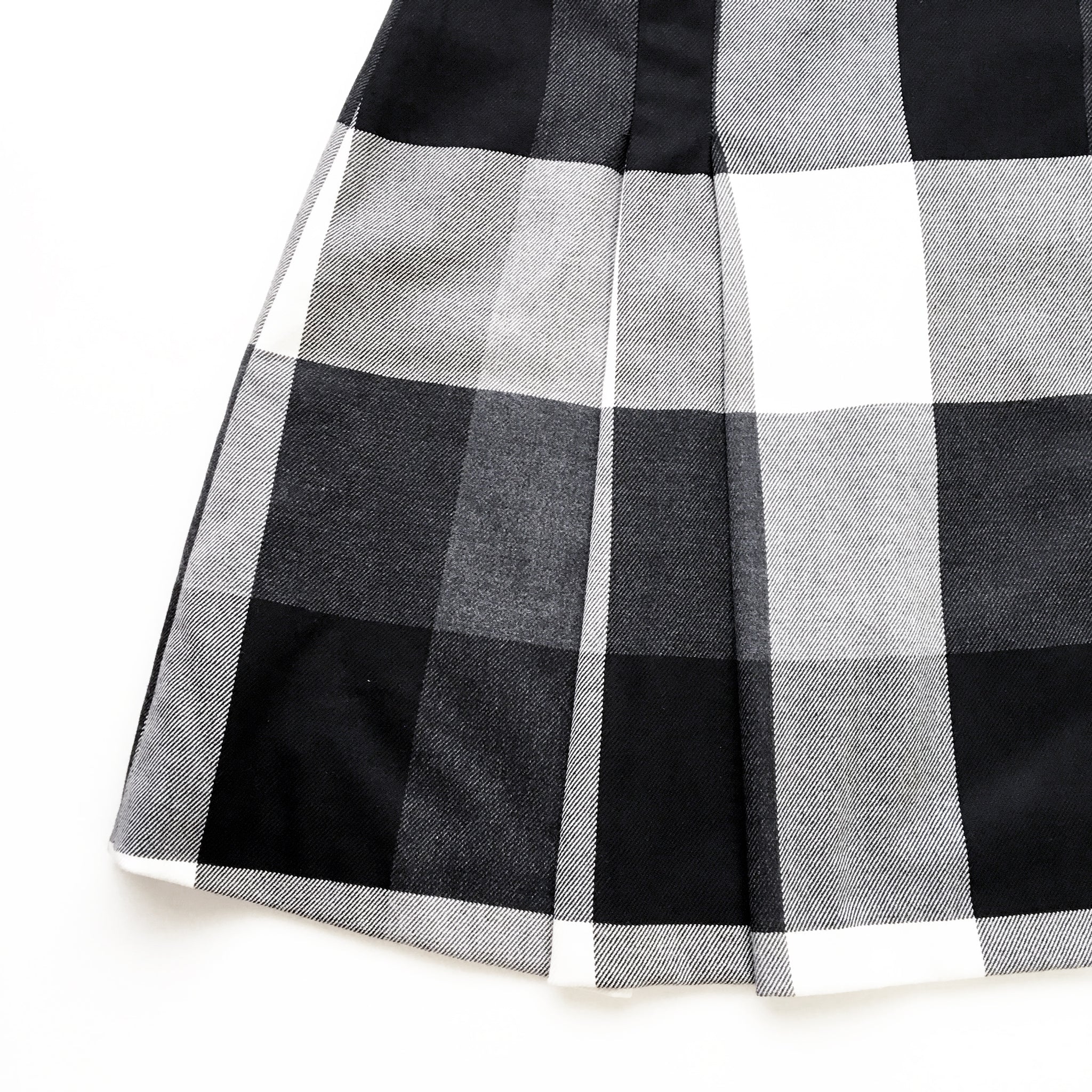 90S Y2K CHECK HIGH WAIST WAISTED SIDE DOUBLE PLEATS PLEATED SKIRT